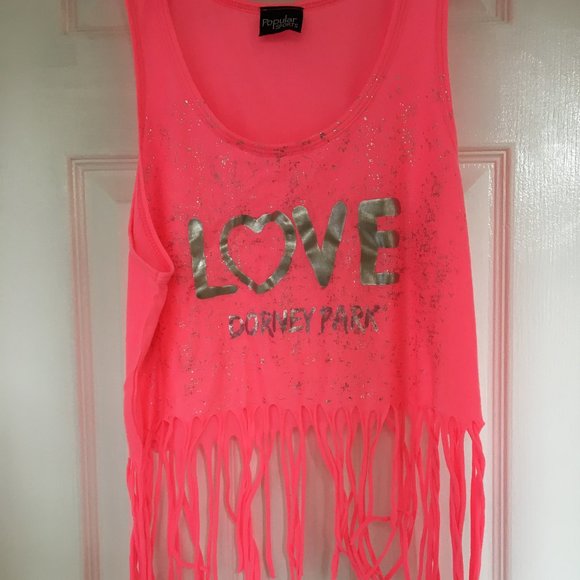 NWOT Girls Popular Brand Pink Sports Tank Top S-M - Picture 1 of 1